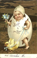 Baby Wearing Egg Postcard
