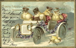 Five Chicks in a Car Postcard