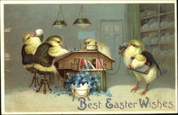 Businessmen chicks, on on phone, 3 at desk Postcard
