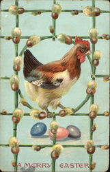 Rooster on a Trellis Postcard