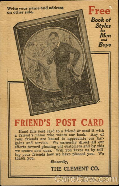 Friend's Post Card Advertising