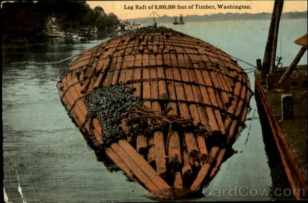 Log Raft of 8,00,000 feet of Timber Washington