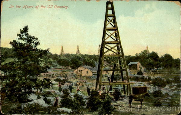 In the Heart of the Oil Country Oil Towers Oil Wells