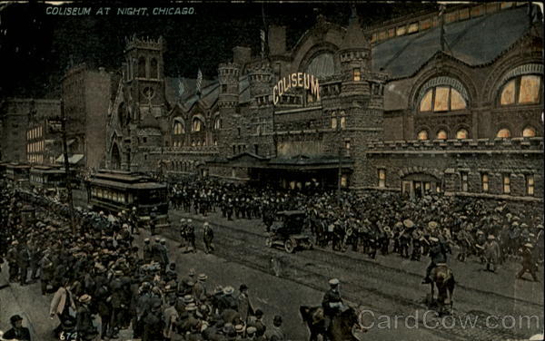 Coliseum at Night Chicago Illinois