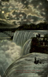 American Falls from Goat Island, by night Postcard