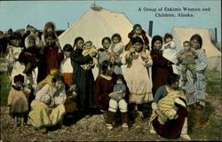 Eskimo Women and Children Postcard