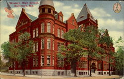 Western High School Baltimore, MD Postcard Postcard