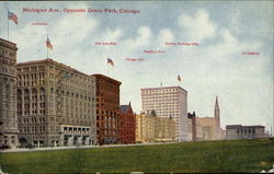 Michigan Ave., Opposite Grant Park, Chicago Postcard