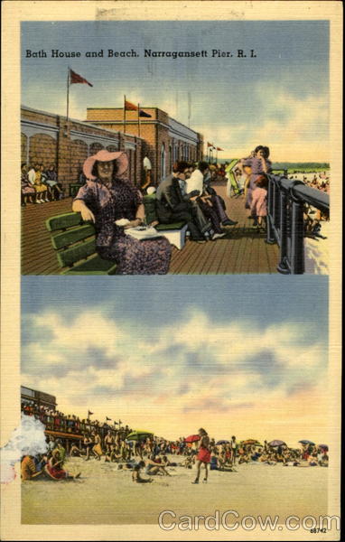 Bath House and Beach, Narragansett Pier Rhode Island