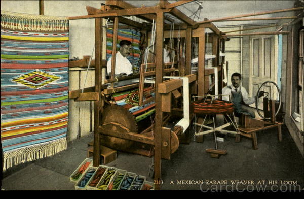 A Mexican Zarape Weaver at his Loom Mexcio Art