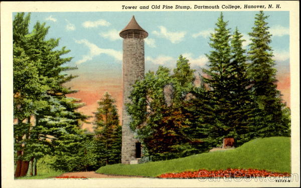 Tower and Old Pine Stump, Dartmouth College Hanover New Hampshire