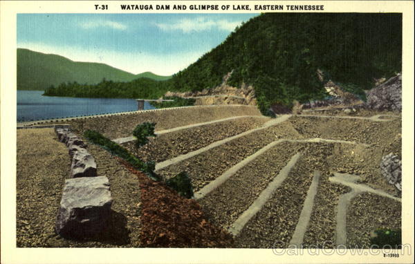 Watauga Dam and Glimpse of Lake, Eastern Tennessee Elizabethton