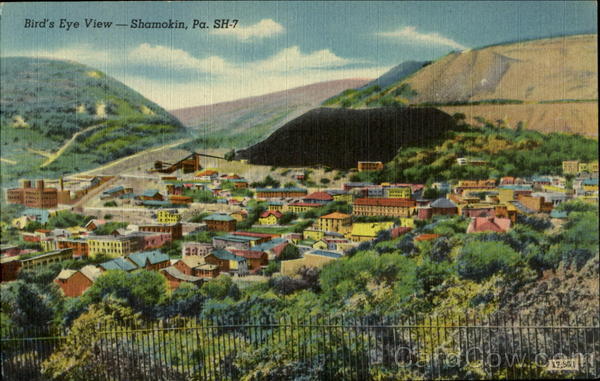 Bird's Eye View Shamokin Pennsylvania