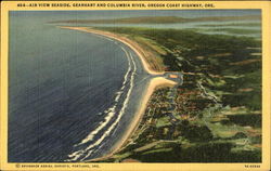 Air View Seaside, Gearhart and Columbia River, Oregon Coast Highway Postcard