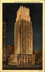 Gulf Building, by night Postcard