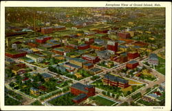 Aeroplane view of Grand Island, Neb Nebraska Postcard Postcard