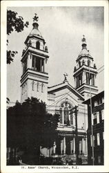 St. Anns' Church Woonsocket, RI Postcard Postcard