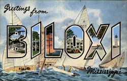 Greetings from Biloxi Mississippi Postcard