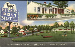 Hitching Post Motel Roanoke, VA Postcard Postcard