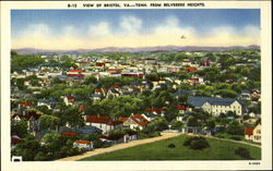 View From Belvedere Heights Bristol, VA Postcard Postcard