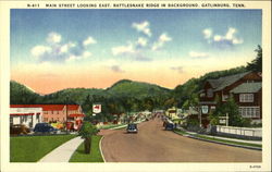 Main Street Looking East, Rattlesnake Ridge in Background Postcard