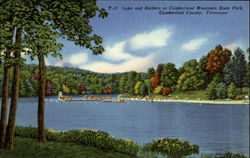 Lake and Bathers at Cumberland Mountain State Park Postcard