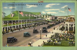 Listening to the Music at Hampton Beach, N. H Postcard