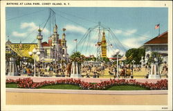 Bathing at Luna Park Postcard