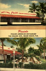 Picciolo Italian-American Restaurant Miami Beach, FL Postcard Postcard