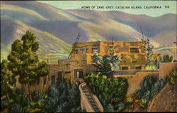 Home of Zane Grey, Catalina Island, California T15 Postcard