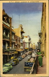S. F. 4 Grant Avenue in Chinatown Postcard