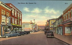 Oak Street, Mt. Carmel, Pa Postcard