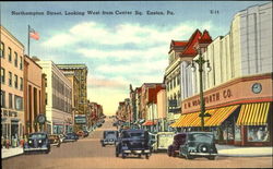 Northampton Street, Looking West from Center Square Easton, PA Postcard Postcard