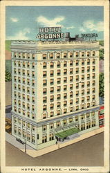 Hotel Argonne Lima, OH Postcard Postcard