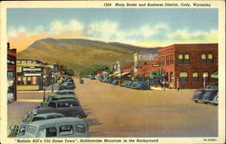 Main Street and Business District Cody, WY Postcard Postcard