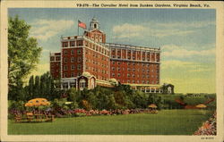 The Caclier Hotel from Sunken Gardens Postcard