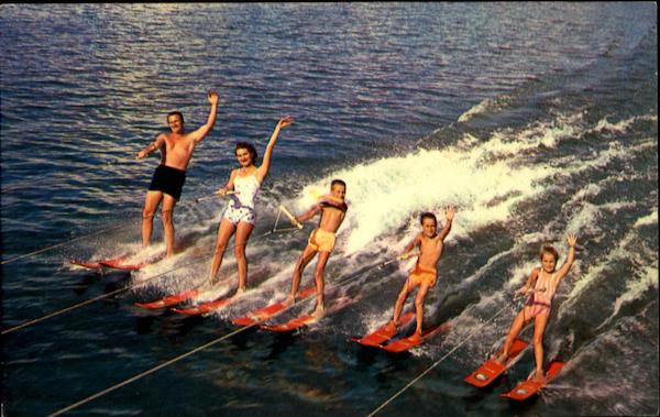 Water-Skiing Family Surfing and Waterskiing