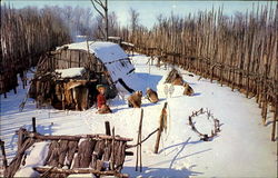 Huron Indian Village, Midland - Winter Scene Postcard