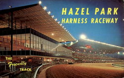 Hazel Park Harness Raceway Michigan Postcard Postcard