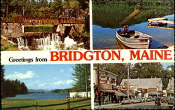 Greetings from Bridgton, Maine Postcard Postcard