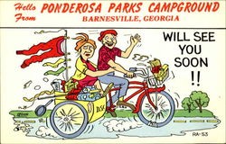 Hello From Ponderosa Parks Campground Barnesville, Georgia Postcard