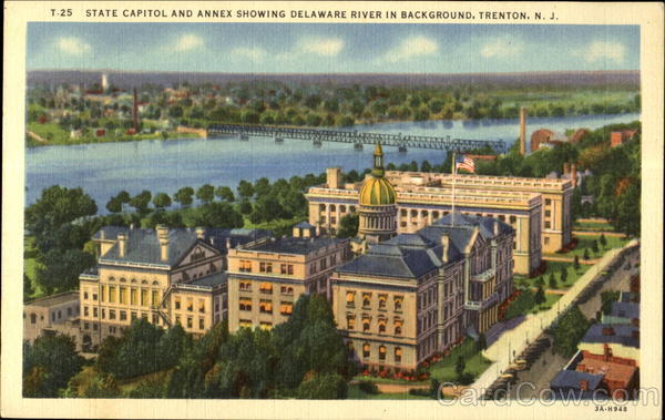 State Capitol and Annex Showing Delaware River in Background Trenton New Jersey