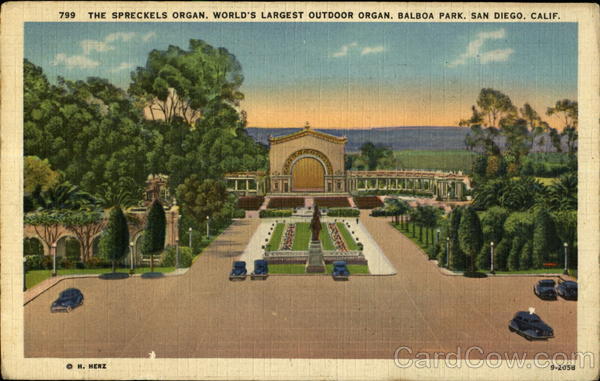 The Spreckels Organ, World's Largest Outdoor Organ, Balboa Park San Diego California