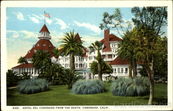 Hotel Del Cornonado From the South Coronado California