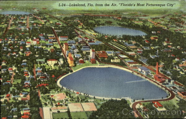 L-24 - Landeland, Fla. from the Air, Florida's Most Picturesque City Lakeland
