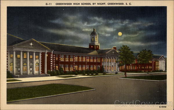 Greenwood High School by Night South Carolina