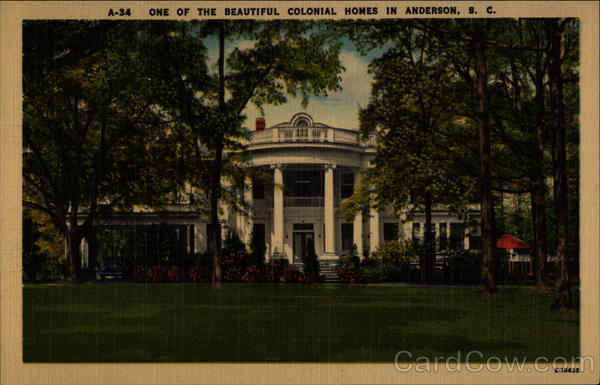One of the Beautiful Colonial Homes in Anderson, S. C South Carolina