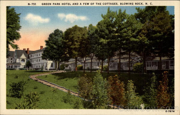 Green Park Hotel and a Few of the Cottages Below Blowing Rock North Carolina