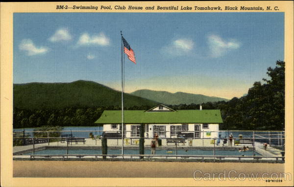 BM-2-- Swimming Pool, CLub House and Beautiful Lake Tomahawk, Black Mountain, N.C North Carolina