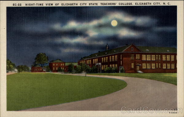 Night-Time View of Elizabeth City State Teachers' College North Carolina